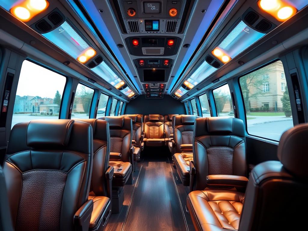 Interior moderno de ônibus Ozzy Turismo